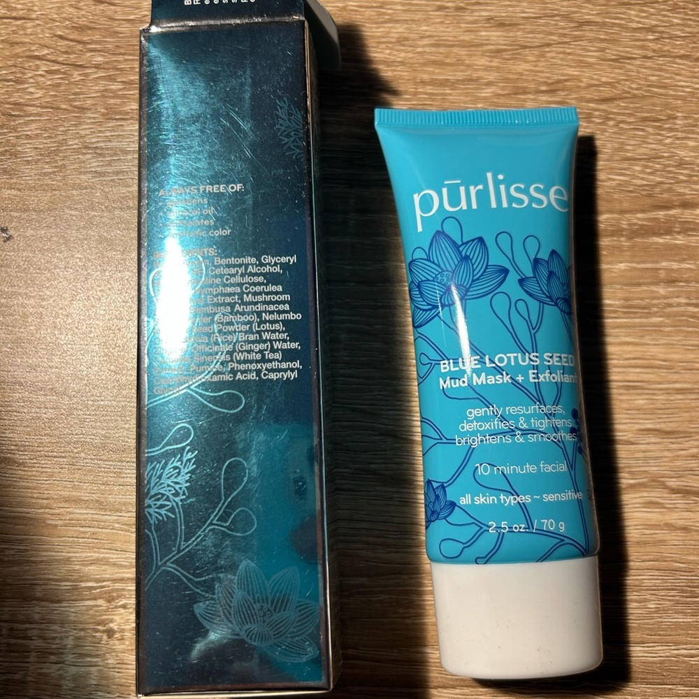 PURLISSE Blue Lotus Seed Mud Mask + Exfoliant New NIB
